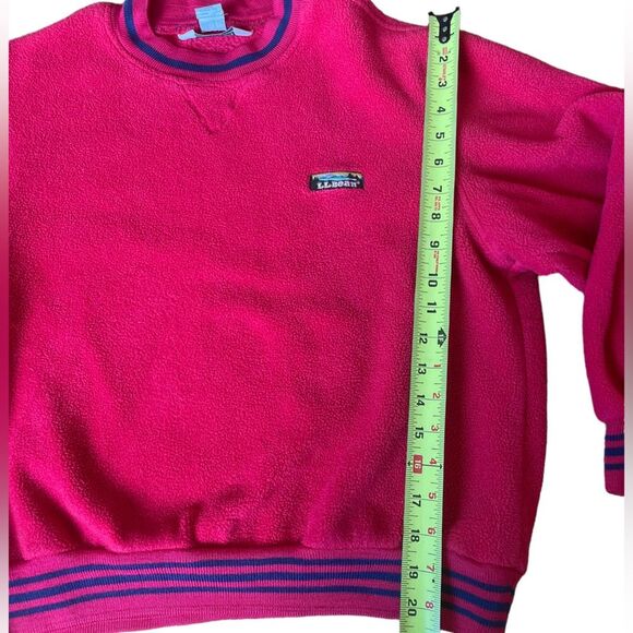 LL Bean Vintage Sherpa Crewneck Red Sweatshirt Womens Size Large - Picture 5 of 10
